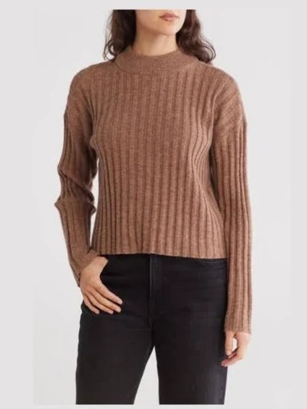 Madewell Chocolate Brown Ribbed Sweater